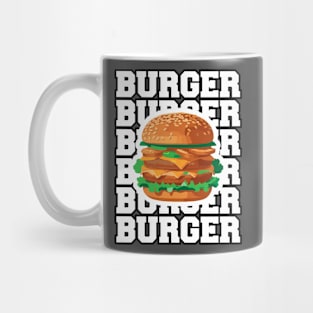 Burger illustration with text Mug